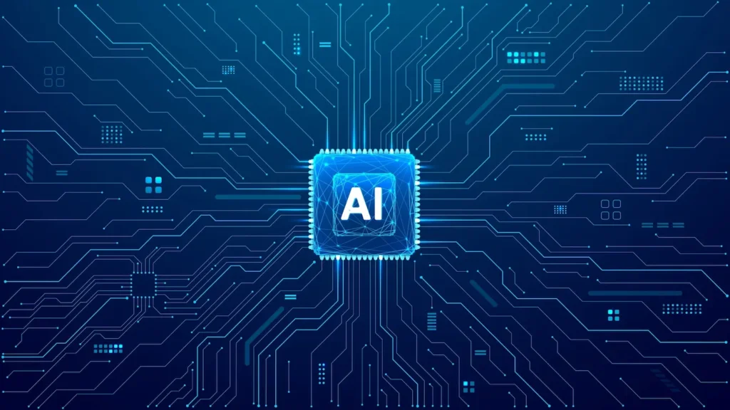ai chip background circuit light elements
